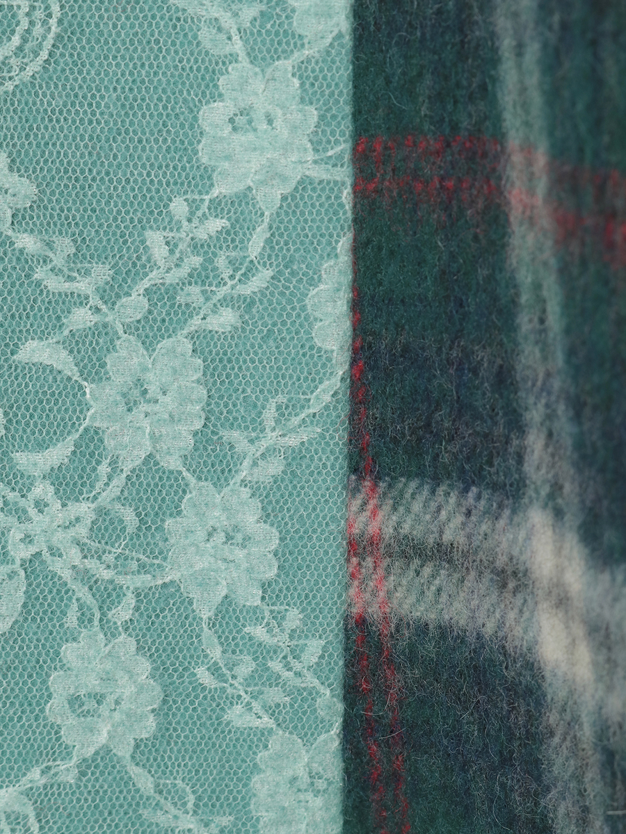 ニードルパンチ×シャギーチェックスカート 詳細画像 アカ 6