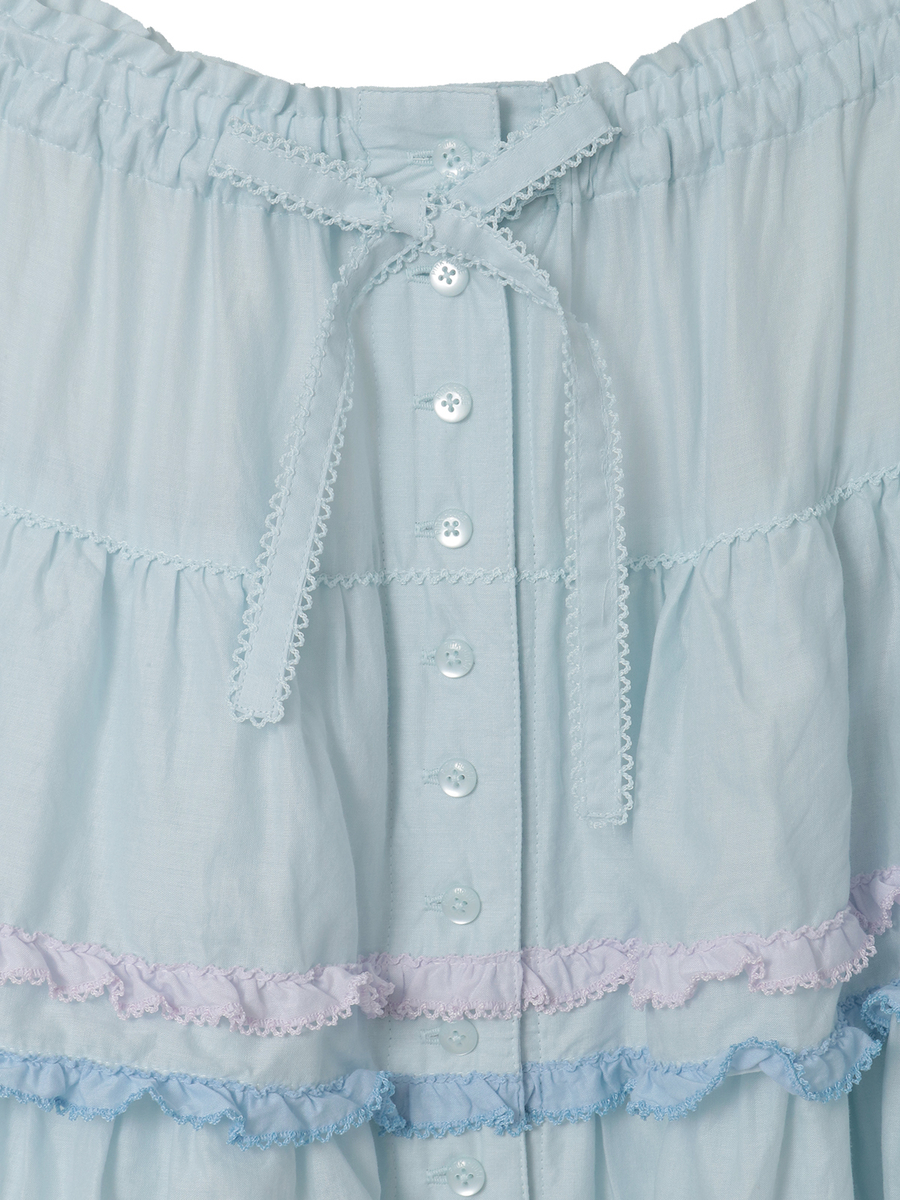 星形ワッペン付き配色フリルスカート 詳細画像 キナリ 3