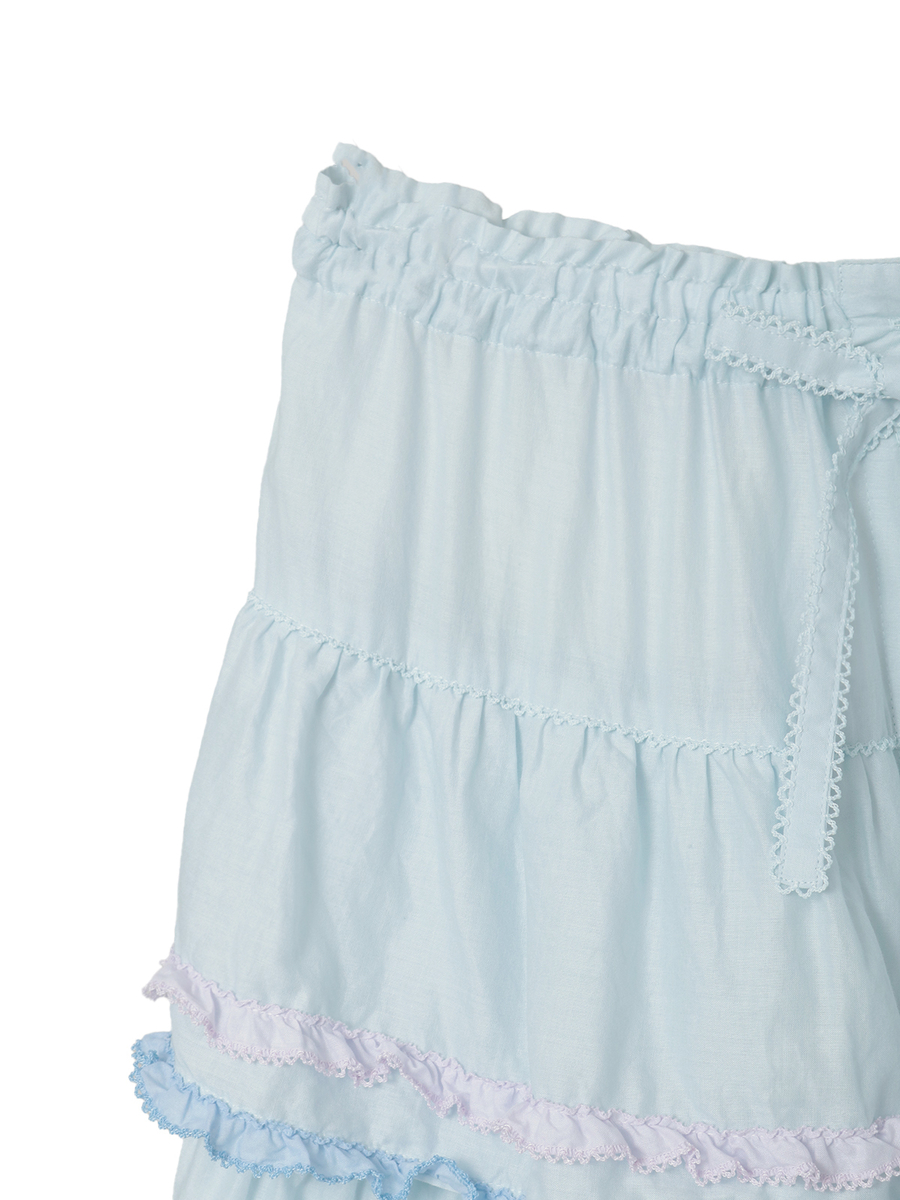 星形ワッペン付き配色フリルスカート 詳細画像 キナリ 4