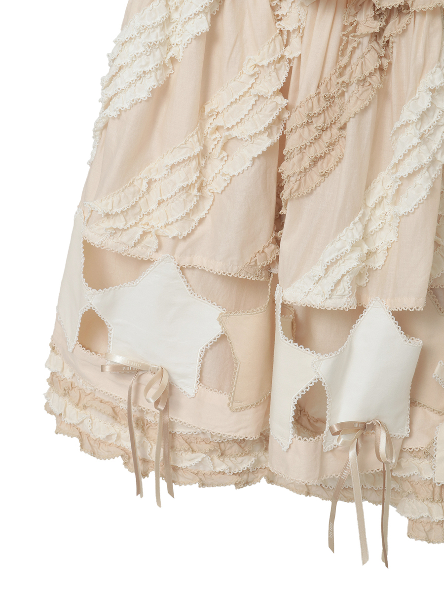 星形ワッペン付き配色フリルスカート 詳細画像 キナリ 8