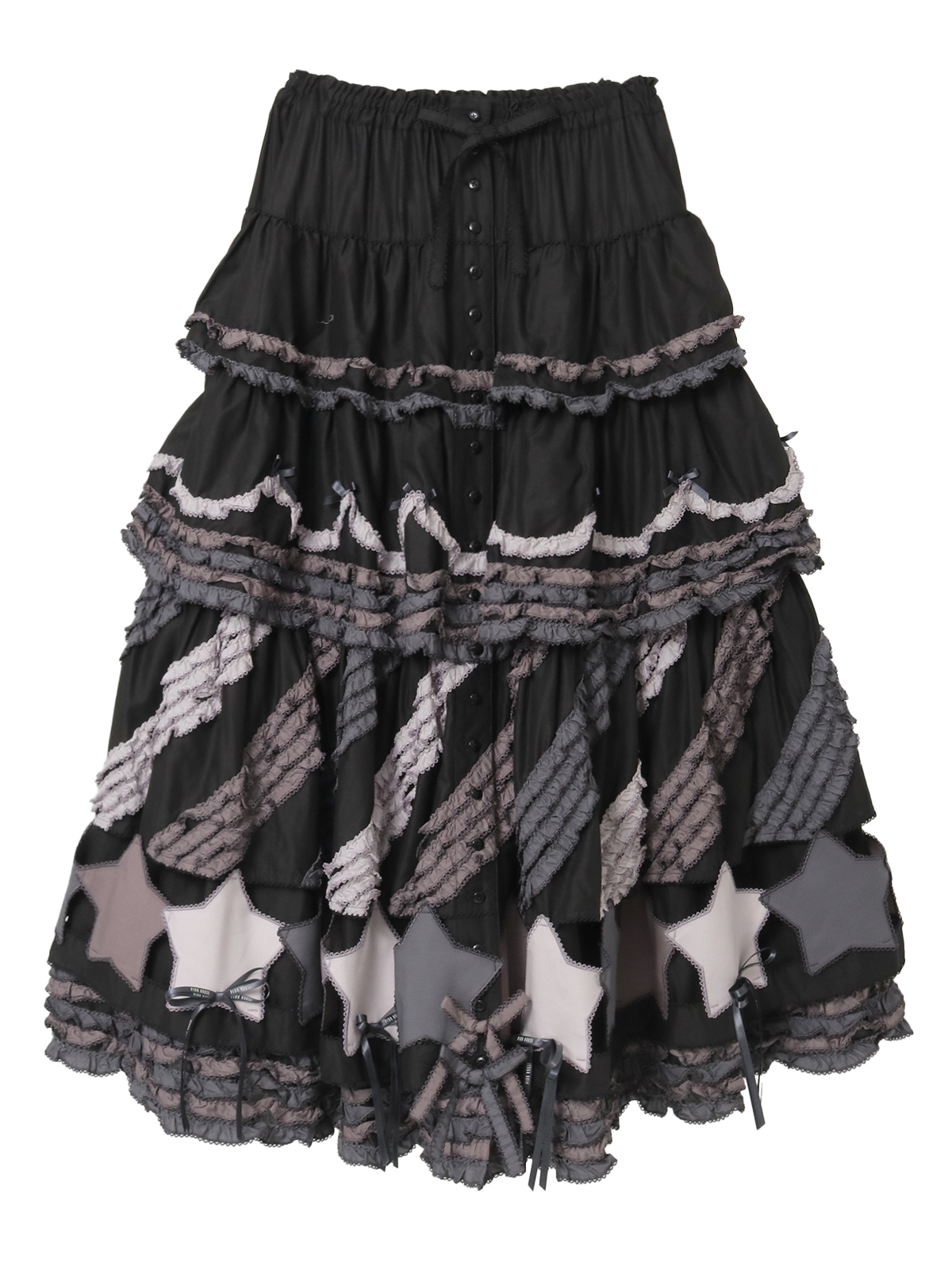 星形ワッペン付き配色フリルスカート｜ピンクハウスオフィシャル