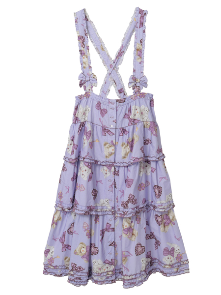 PINK HOUSE×Momoclo ももクロベアプリント吊りスカート