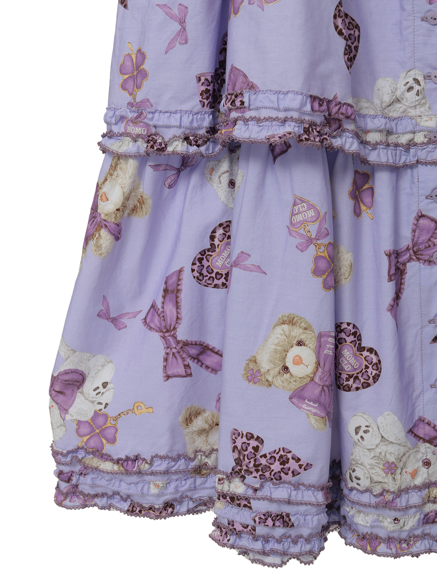 PINK HOUSE×Momoclo ももクロベアプリント吊りスカート 詳細画像 アカ 11