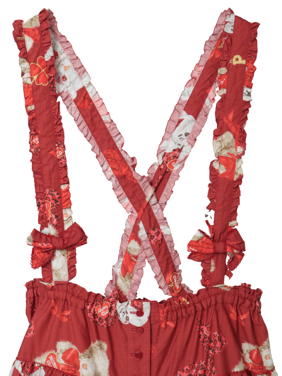 PINK HOUSE×Momoclo ももクロベアプリント吊りスカート 詳細画像 アカ 3