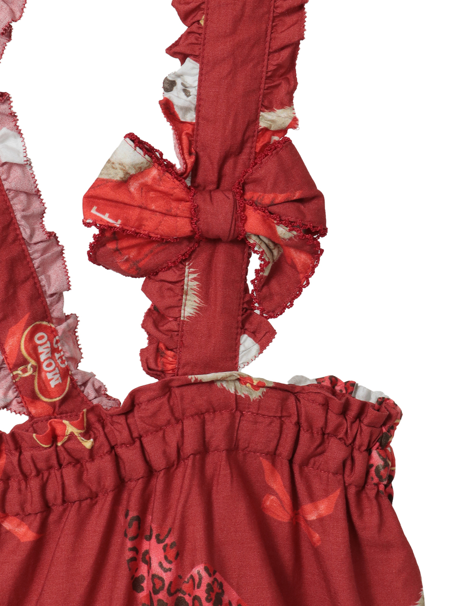 PINK HOUSE×Momoclo ももクロベアプリント吊りスカート 詳細画像 アカ 4