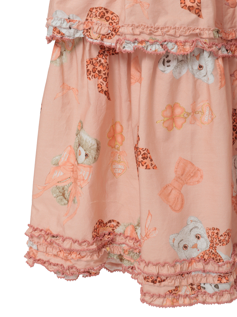 PINK HOUSE×Momoclo ももクロベアプリント吊りスカート 詳細画像 アカ 9