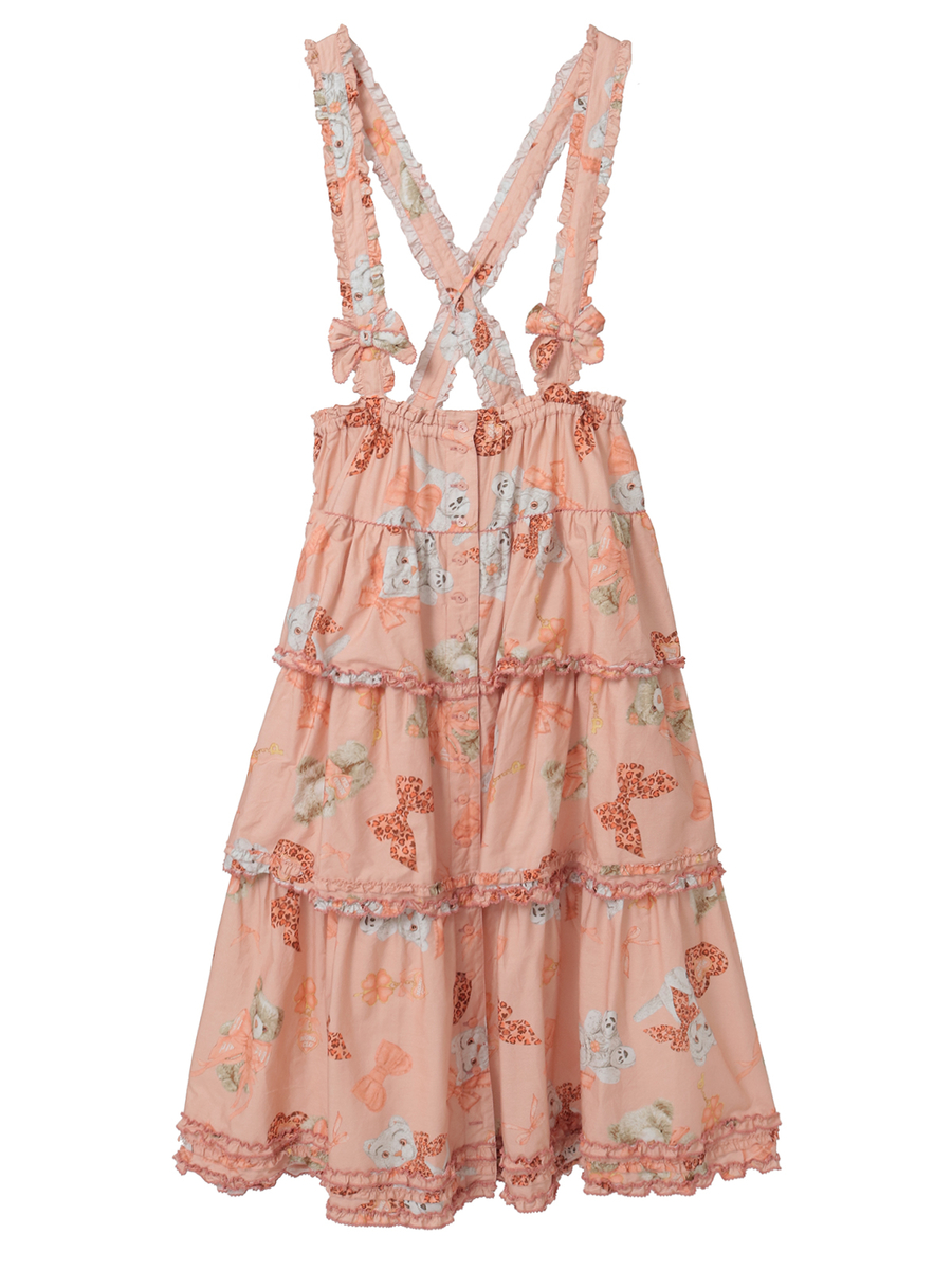 PINK HOUSE×Momoclo ももクロベアプリント吊りスカート 詳細画像 ピンク 1