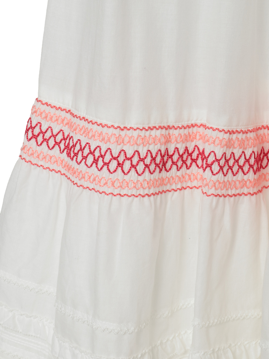 スモック刺繍スカート 詳細画像 シロ×アカ 11