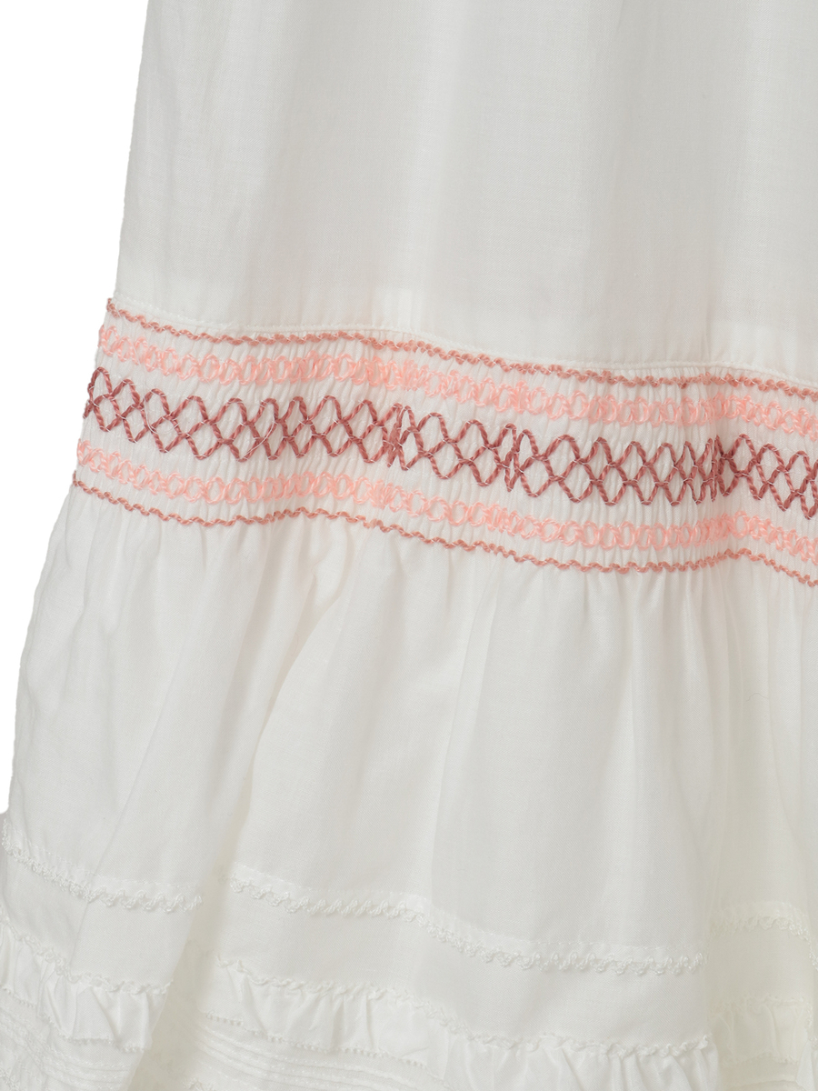 スモック刺繍スカート 詳細画像 シロ×アカ 13