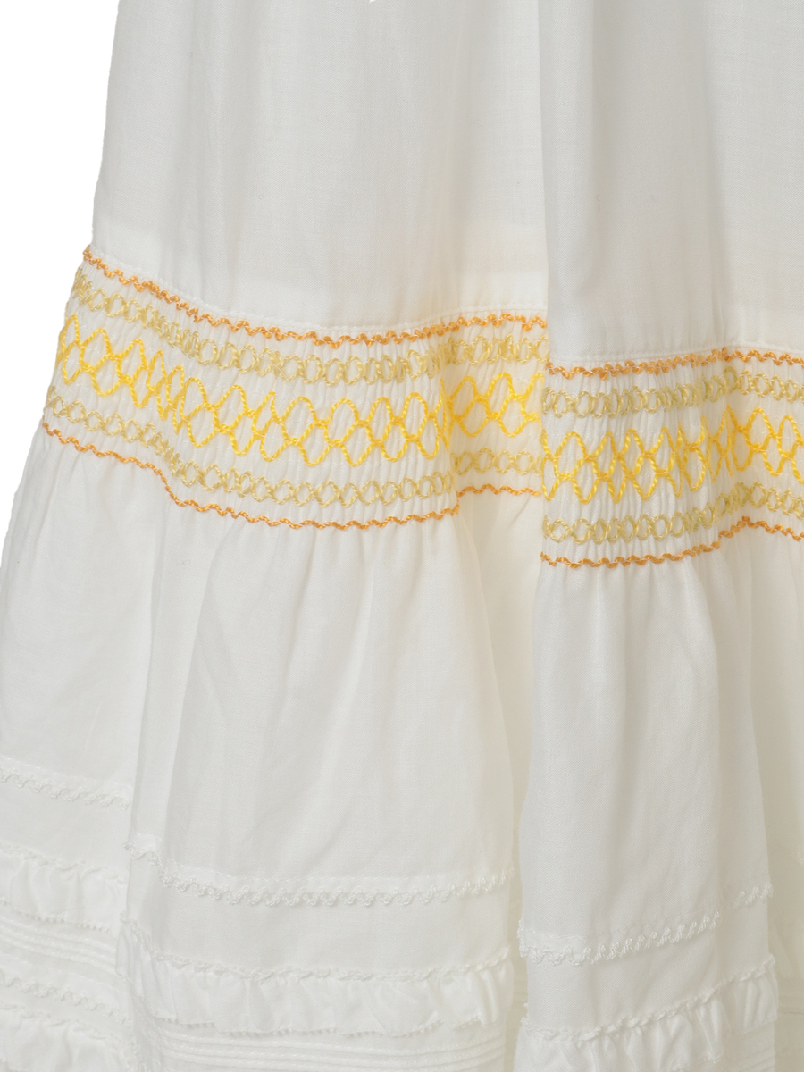 スモック刺繍スカート 詳細画像 シロ×アカ 15