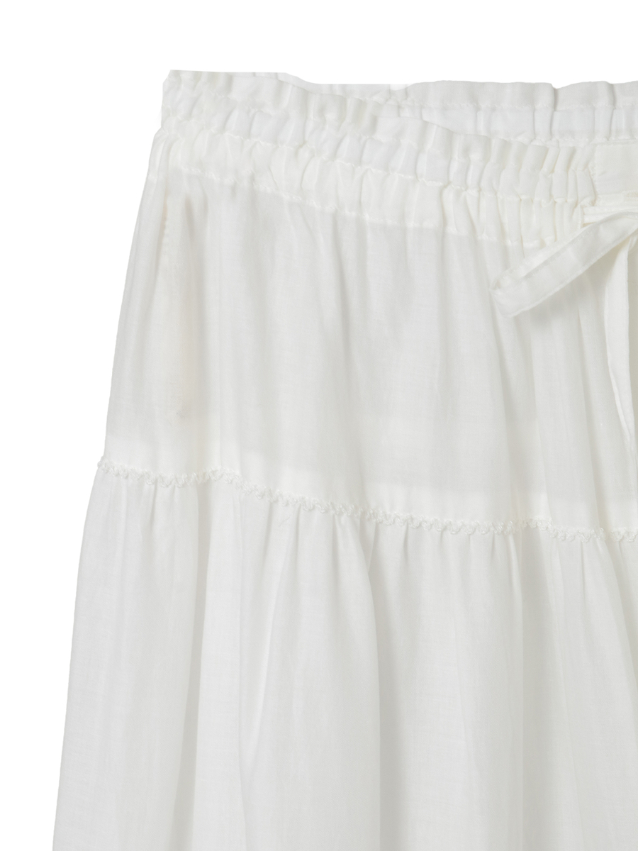 スモック刺繍スカート 詳細画像 シロ×アカ 4