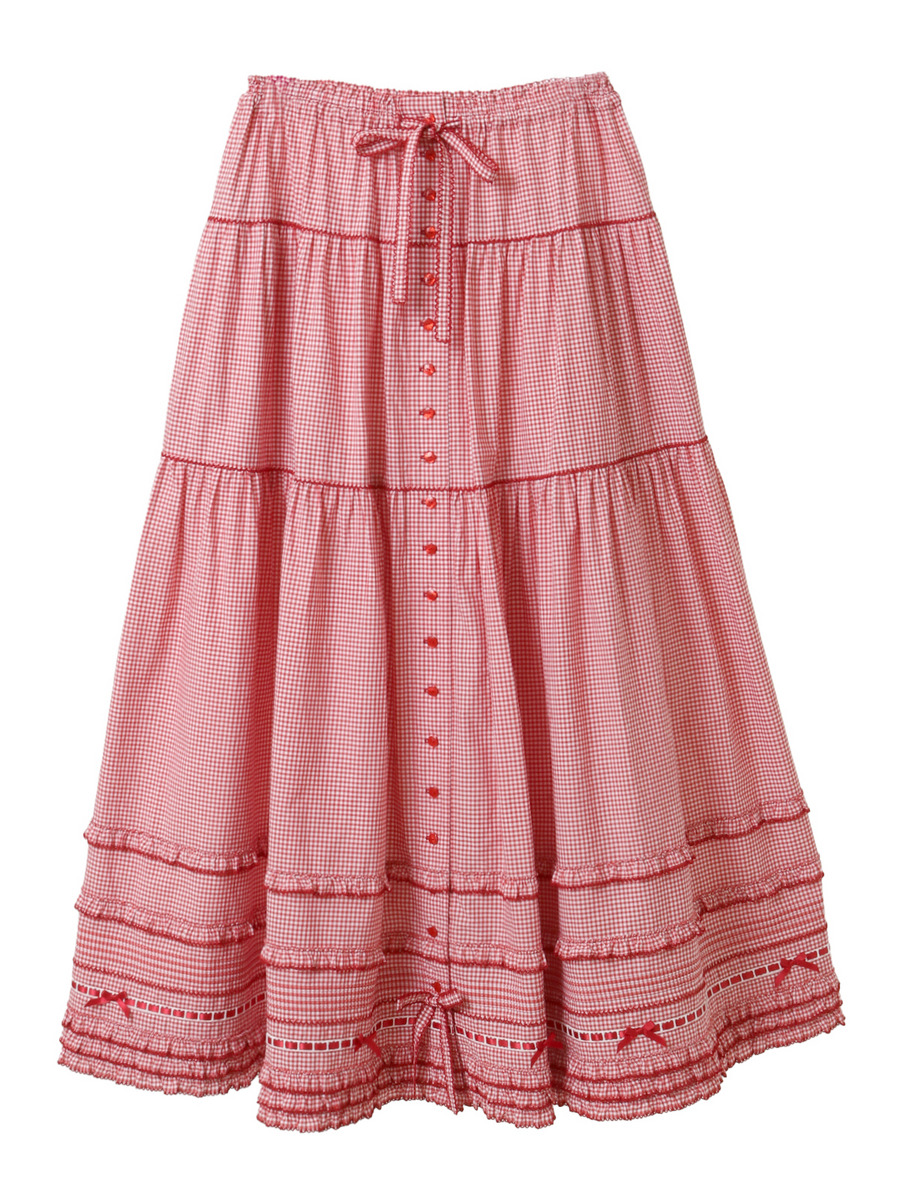 ～Special item～ティアードスカート 詳細画像 ハーブグリーンギンガム 1