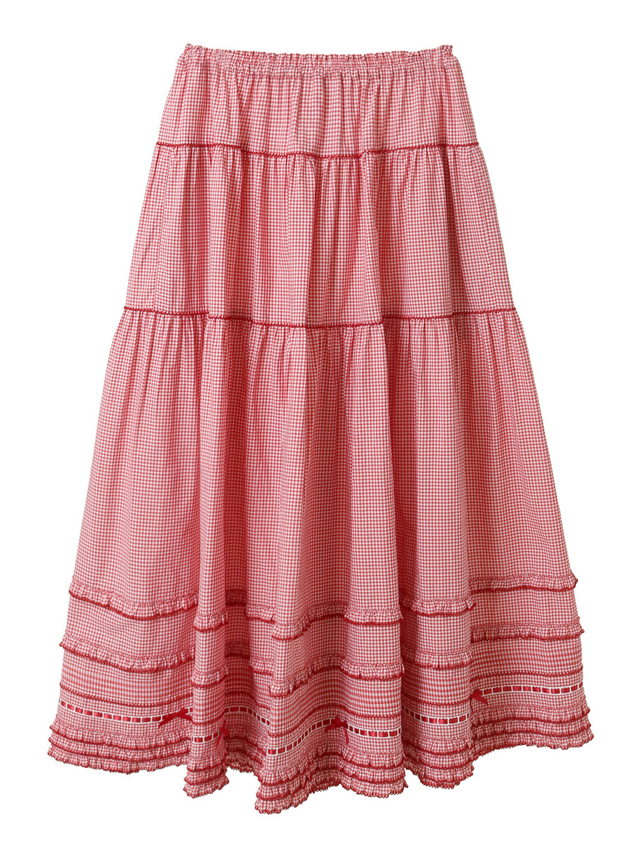 ～Special item～ティアードスカート 詳細画像 ハーブグリーンギンガム 2