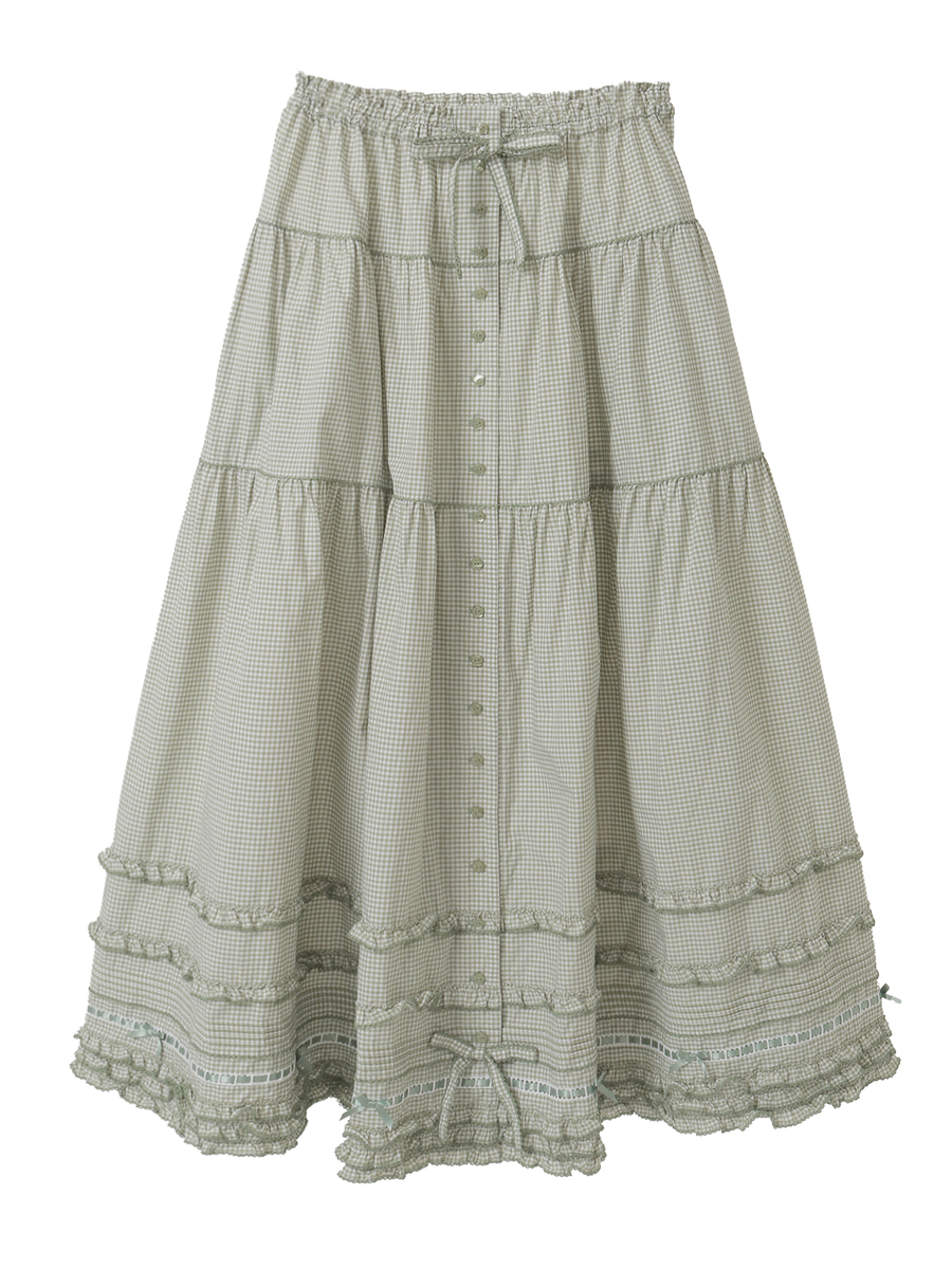 ～Special item～ティアードスカート 詳細画像 ハーブグリーンギンガム 1