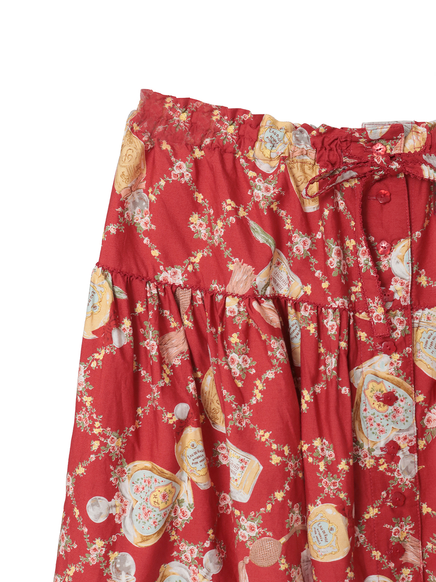 パフュームプリントミディスカート 詳細画像 チョコレート 5