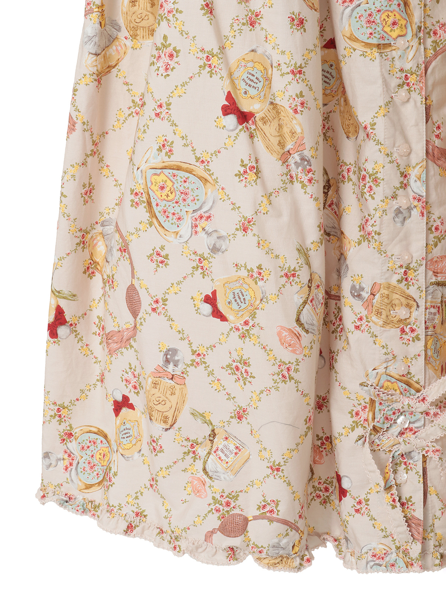 パフュームプリントミディスカート 詳細画像 チョコレート 8