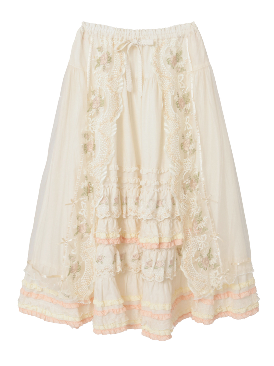 ロココレース使いスカート 詳細画像 アイボリー系 1