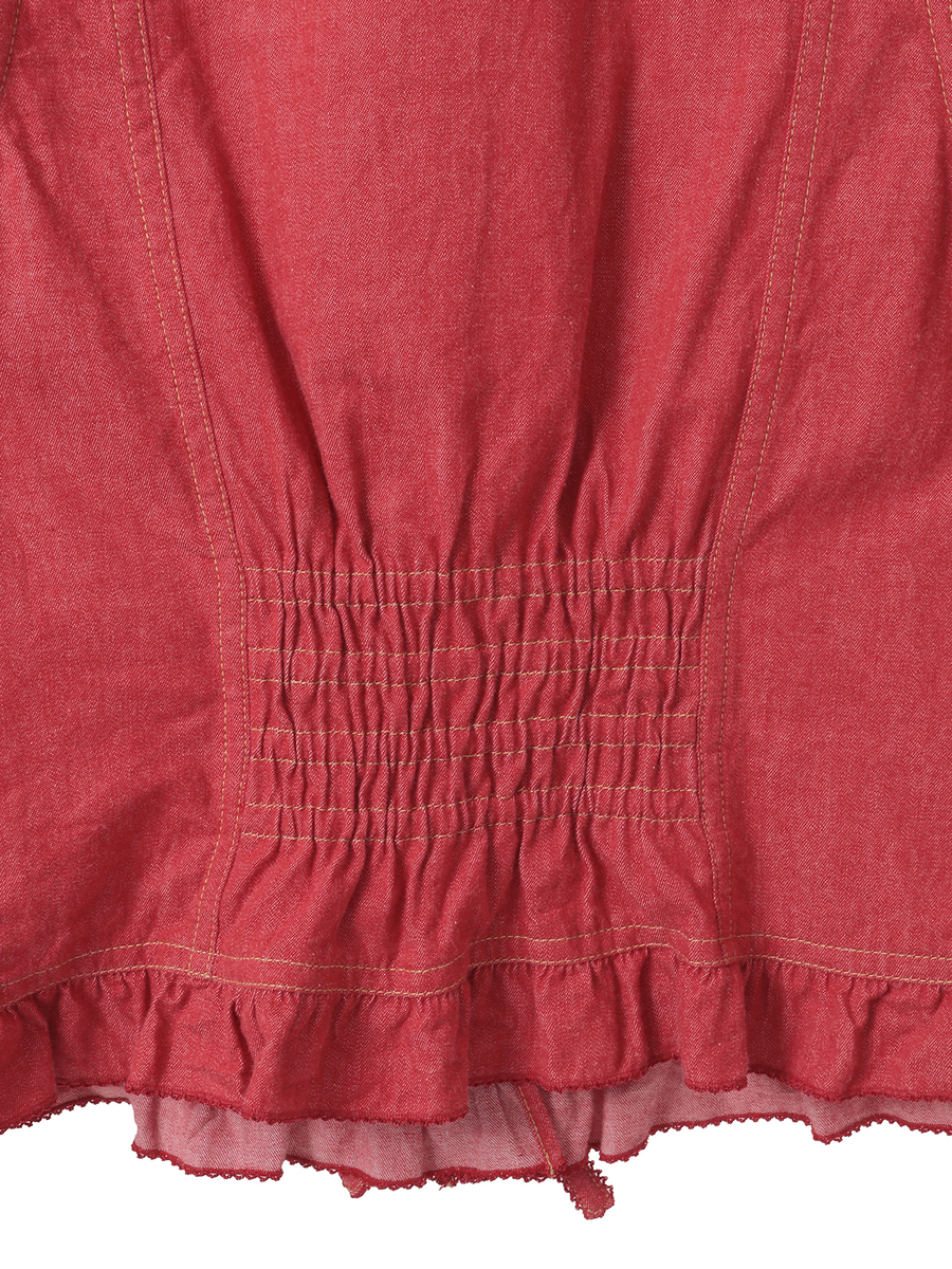 フリル使いデニムベスト 詳細画像 アカ 6