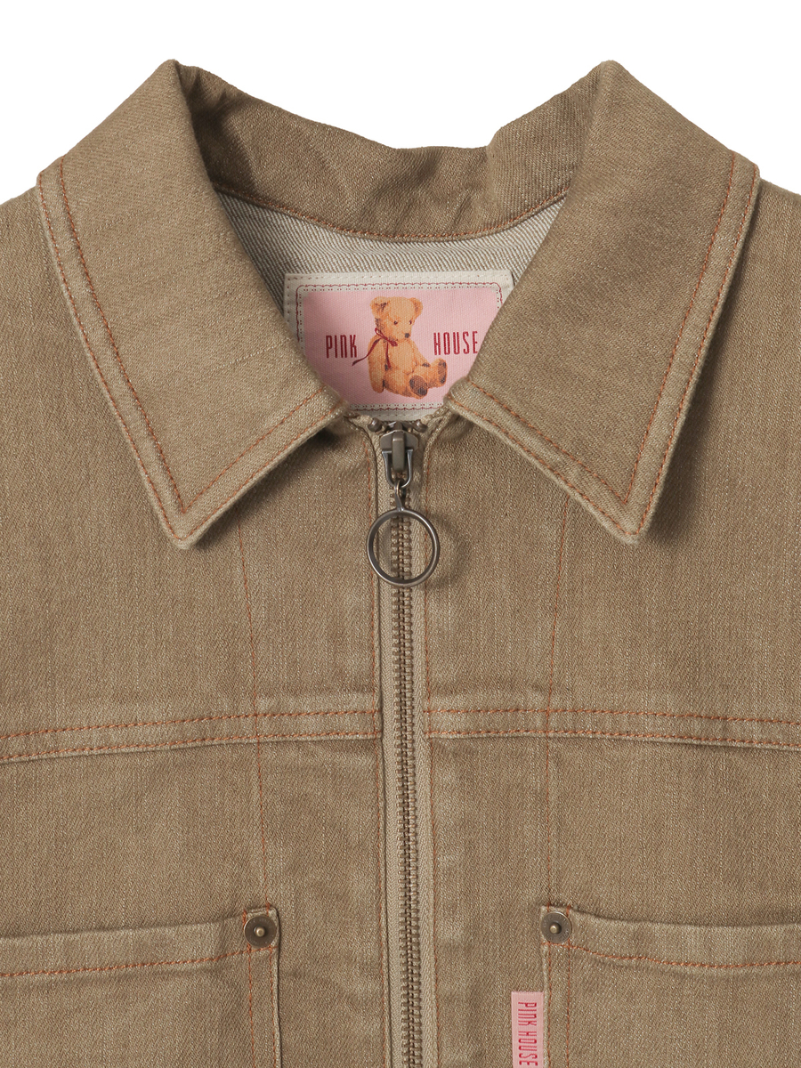 テディベア刺繍デニムベスト 詳細画像 クロ 3