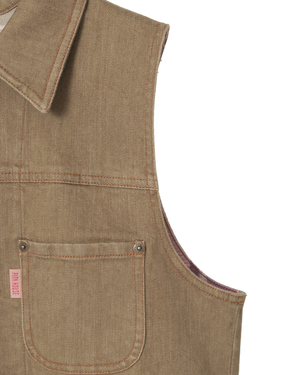 テディベア刺繍デニムベスト 詳細画像 クロ 4