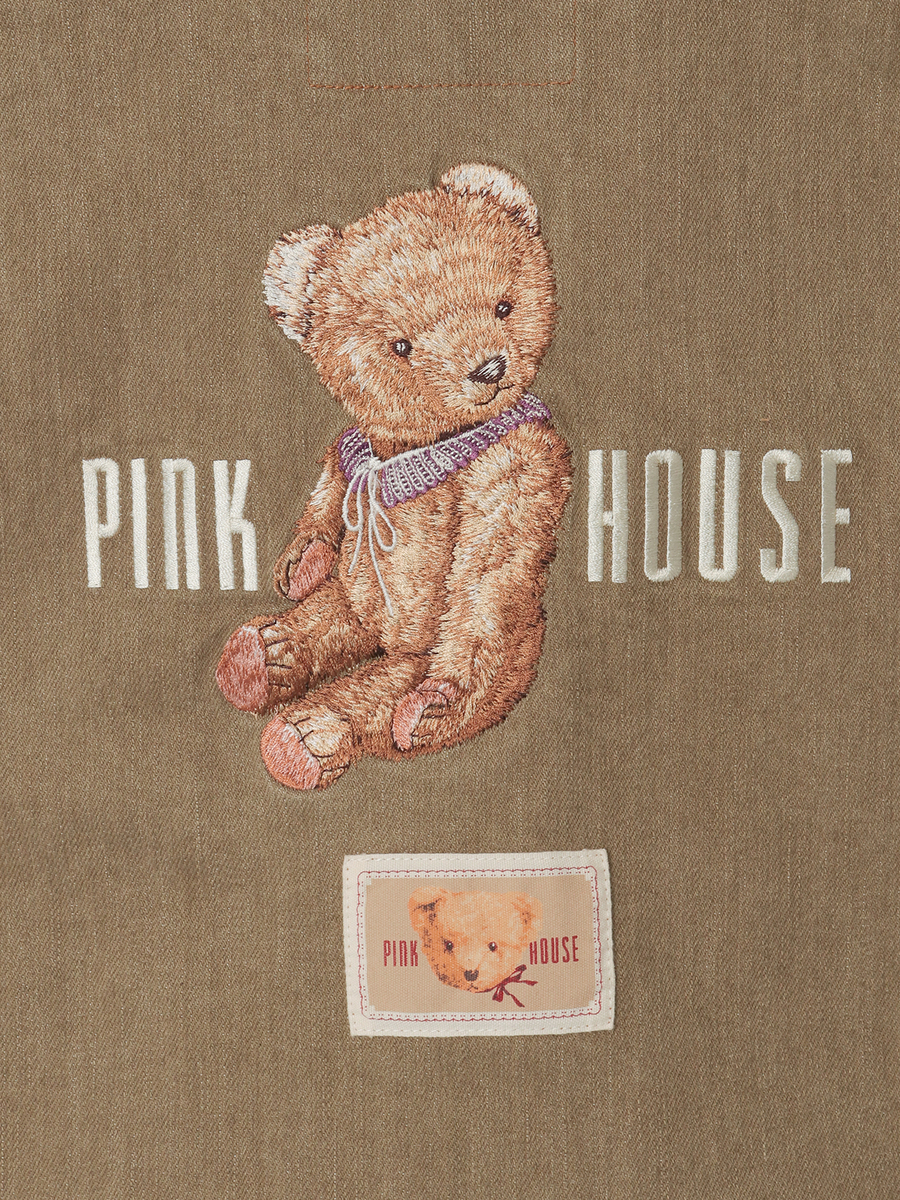 テディベア刺繍デニムベスト 詳細画像 クロ 7