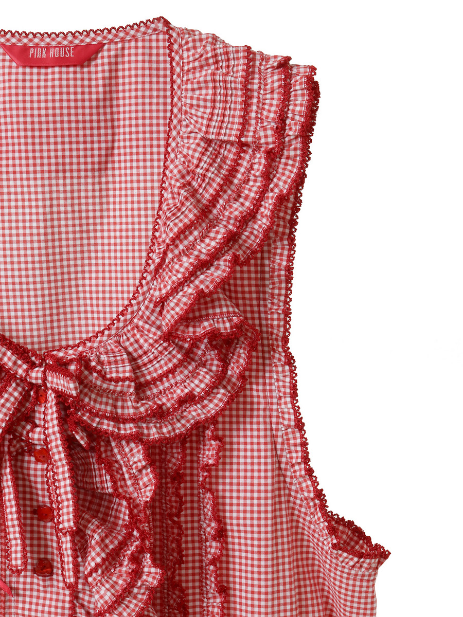 ～Special item～オーバーベストブラウス 詳細画像 ハーブグリーンギンガム 5