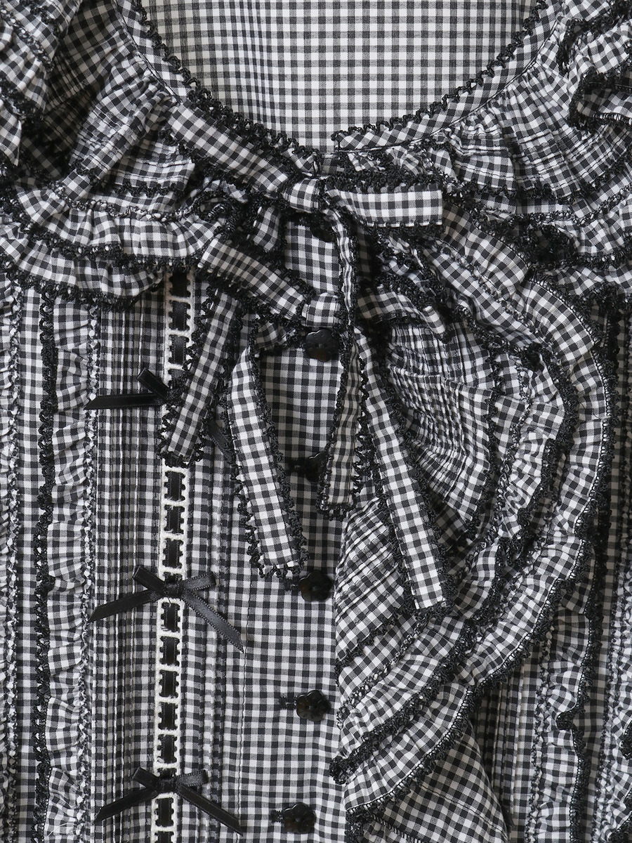 ～Special item～オーバーベストブラウス 詳細画像 ハーブグリーンギンガム 8