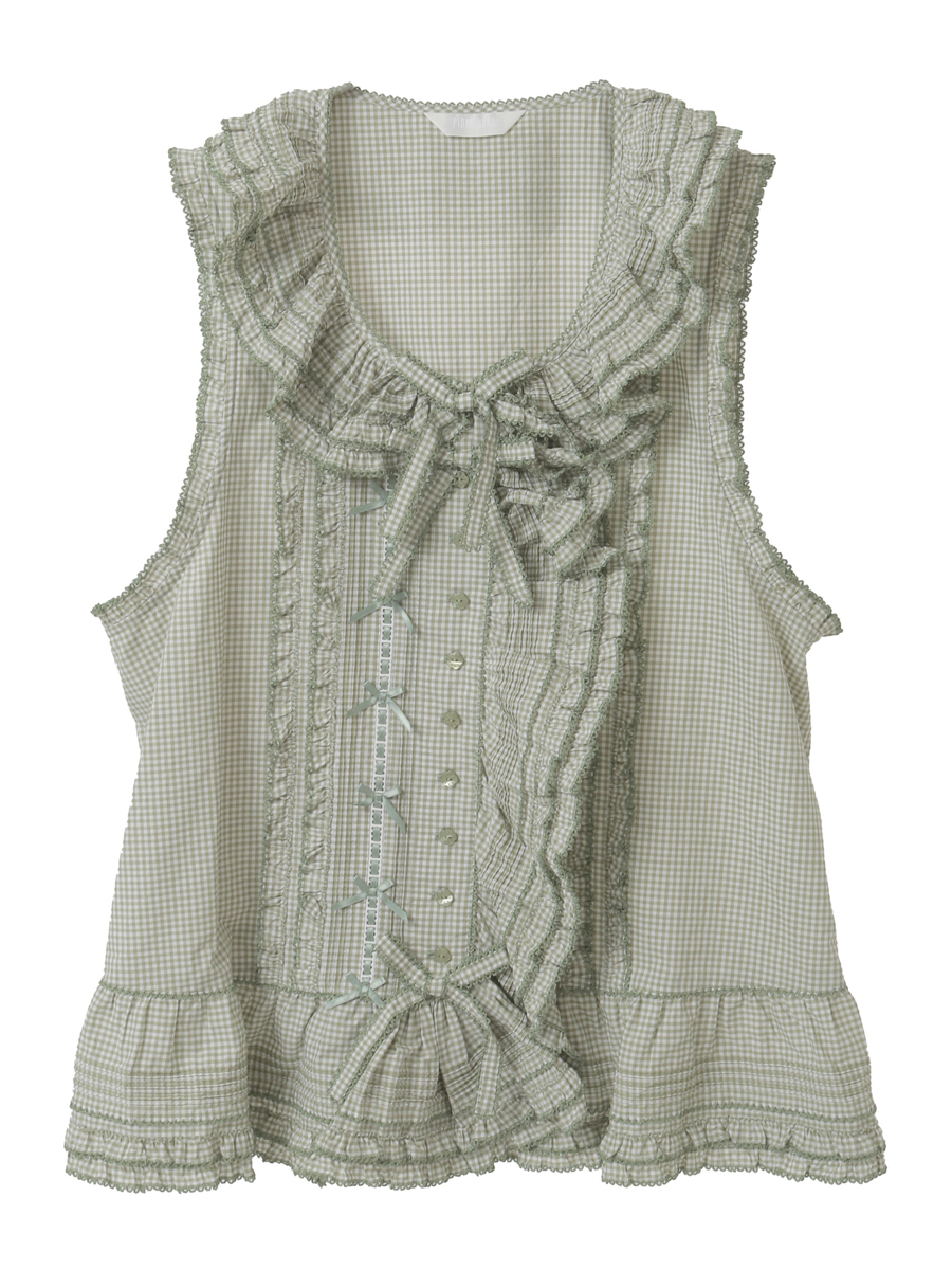 ～Special item～オーバーベストブラウス 詳細画像 ハーブグリーンギンガム 1