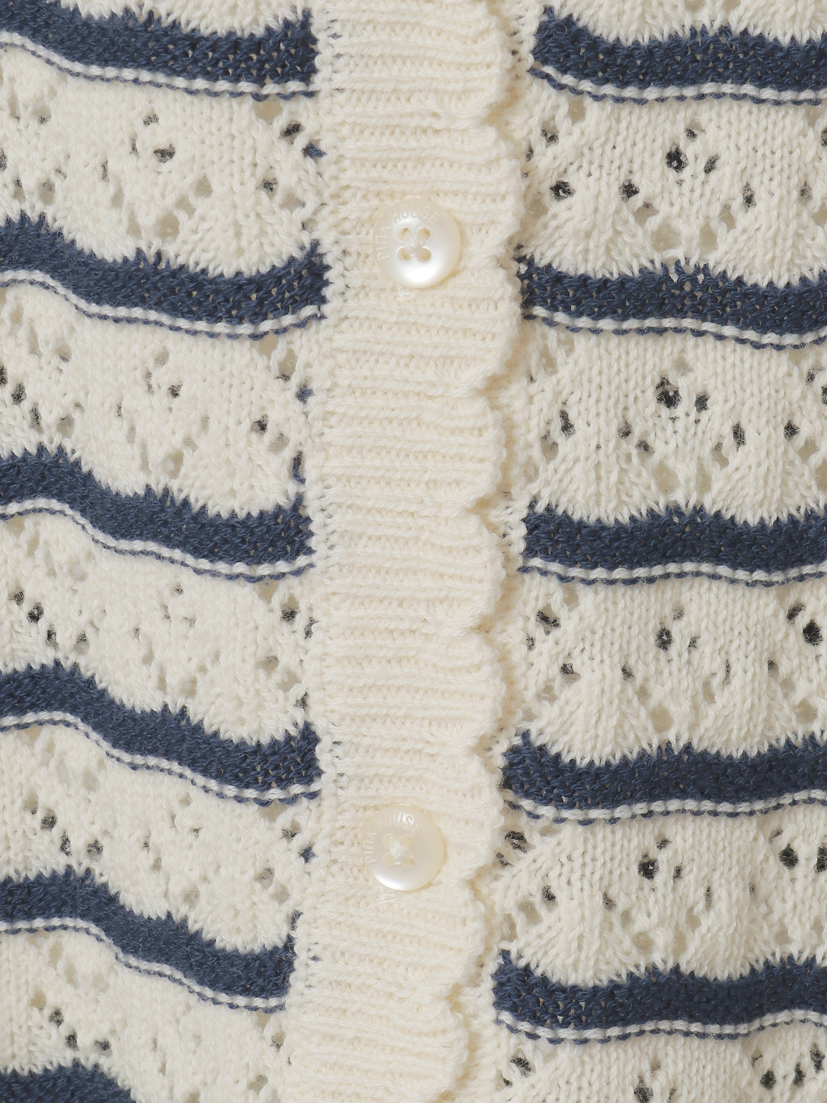 ピンクハウス さざ波とねこモチーフニットカーディガン さざ波とねこミニブローチ付きニットカーディガン｜ピンクハウス