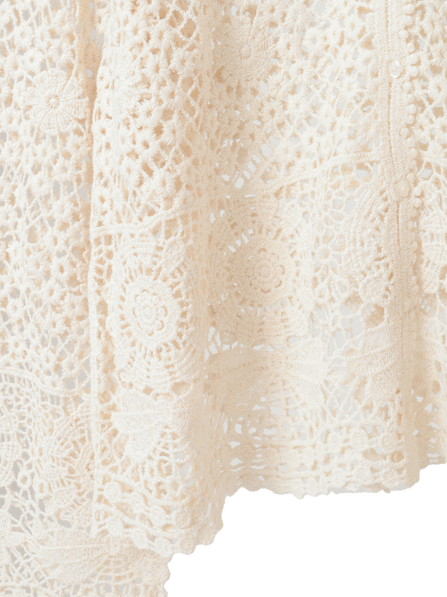 透かし編みカーディガン 詳細画像 クロ 4