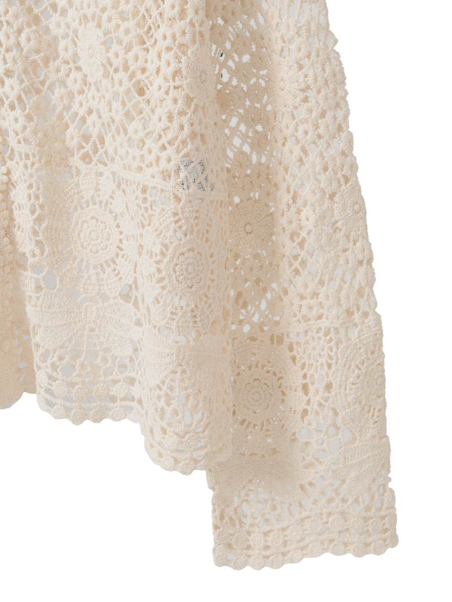 透かし編みカーディガン 詳細画像 クロ 5