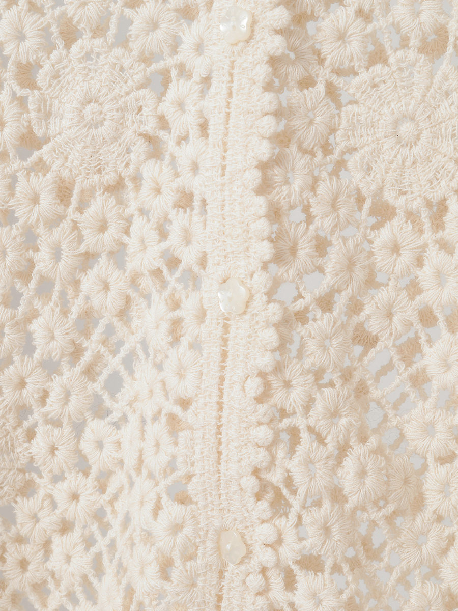 透かし編みカーディガン 詳細画像 クロ 6