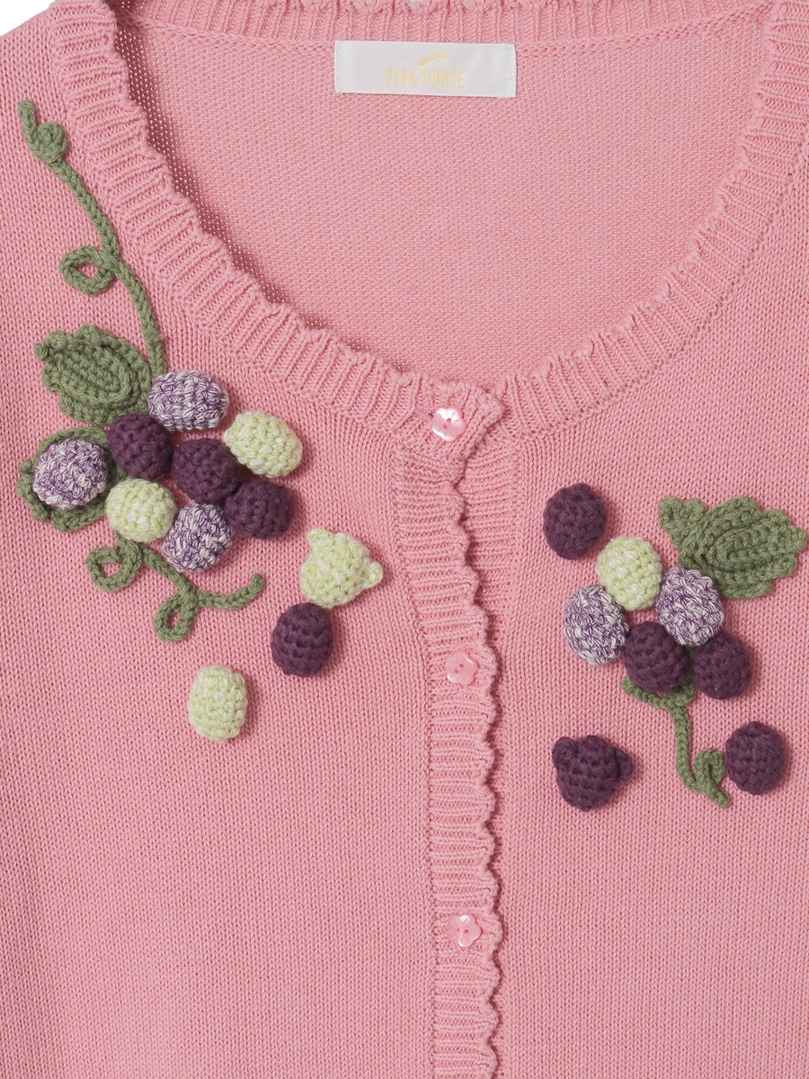 葡萄モチーフニットカーディガン 詳細画像 キナリ 9