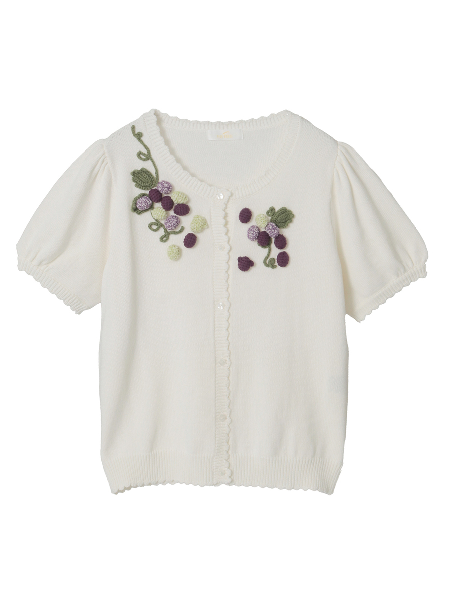 葡萄モチーフニットカーディガン 詳細画像 キナリ 1