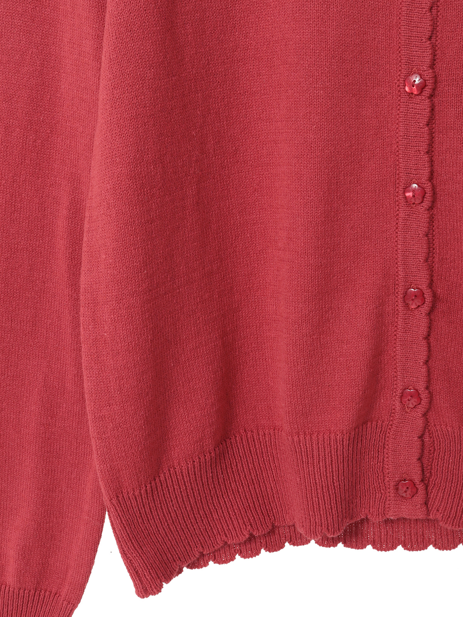 ロゴワンポイント刺繍カーディガン 詳細画像 アカ 4
