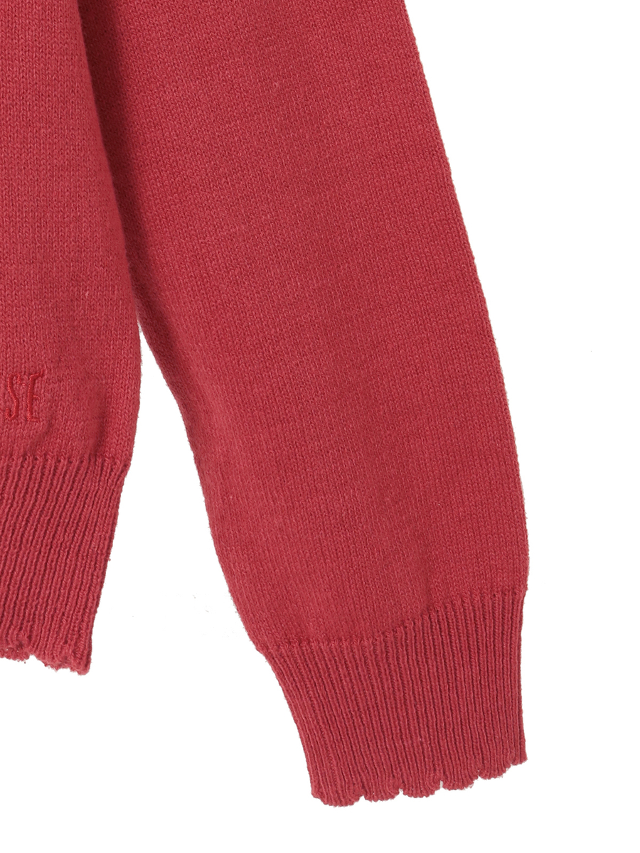 ロゴワンポイント刺繍カーディガン 詳細画像 アカ 5