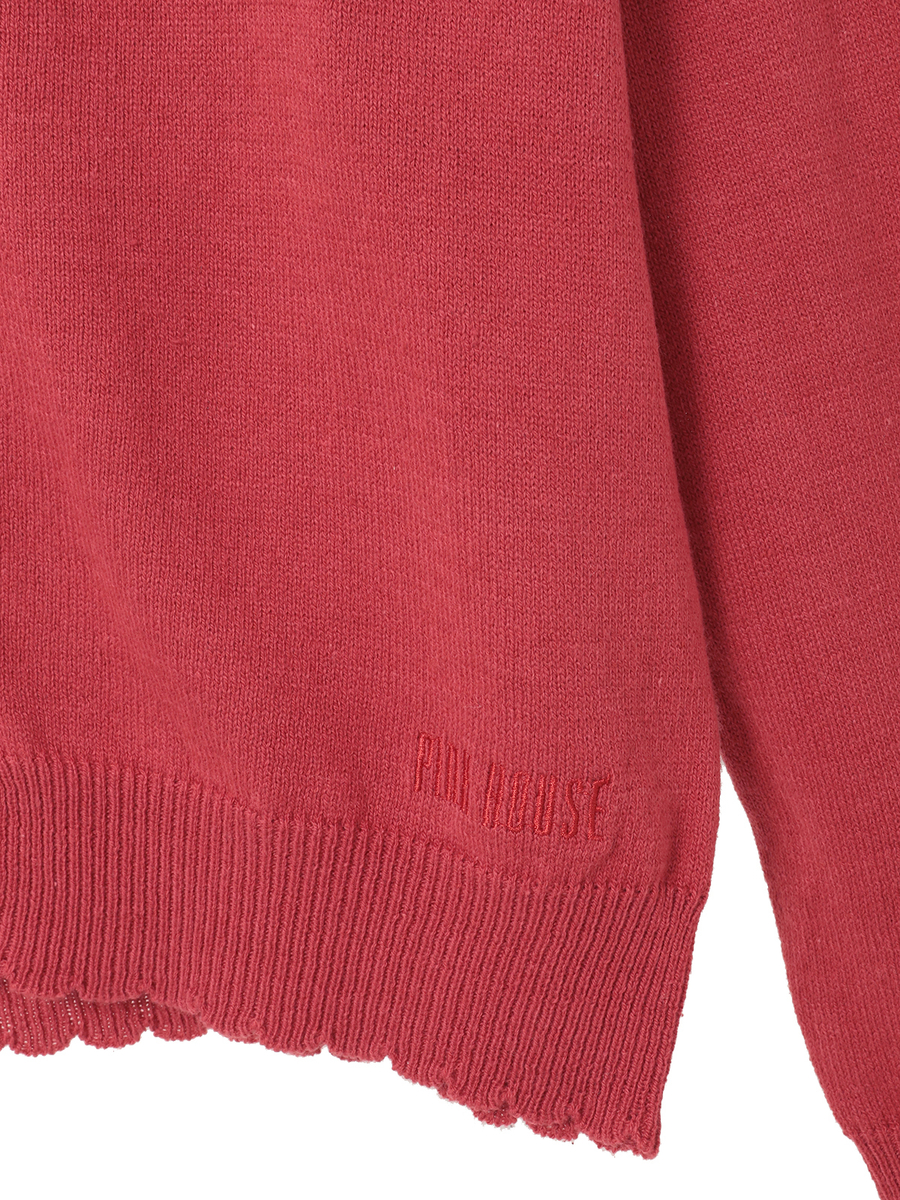 ロゴワンポイント刺繍カーディガン 詳細画像 アカ 6