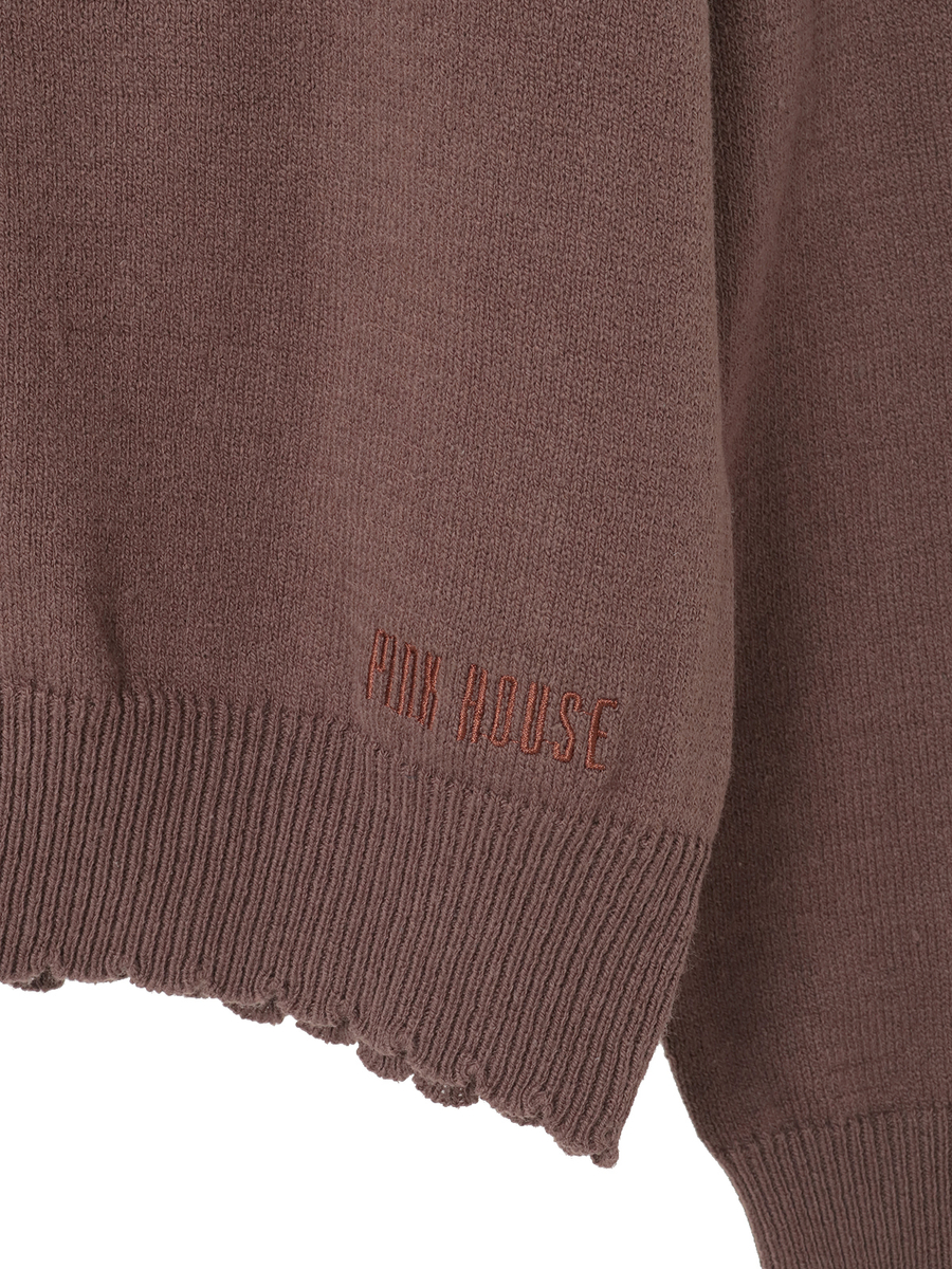 ロゴワンポイント刺繍カーディガン 詳細画像 アカ 9