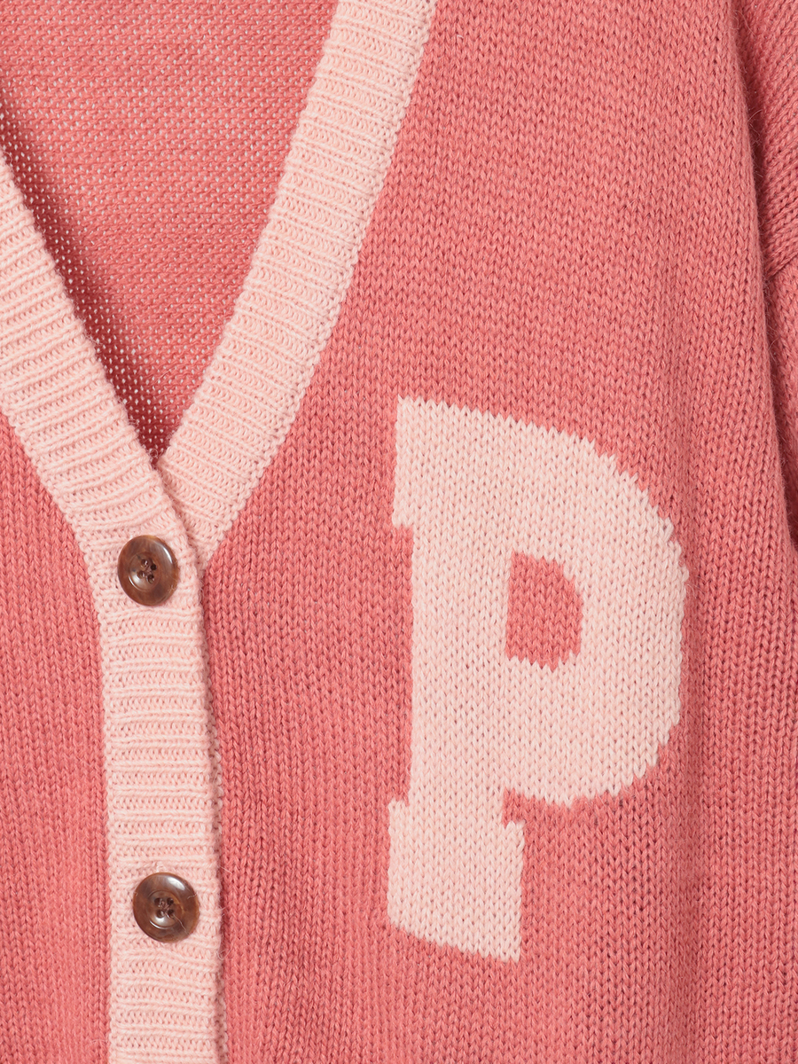 うさぎ顔ぐるみモチーフ付きニットカーディガン 詳細画像 ピンク 12