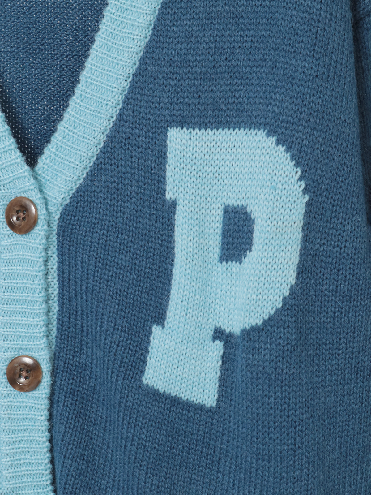 ピンクハウス ウサギコサージュ付きカーディガン PINK HOUSE｜うさぎ顔ぐるみモチーフ付きニットカーディガン