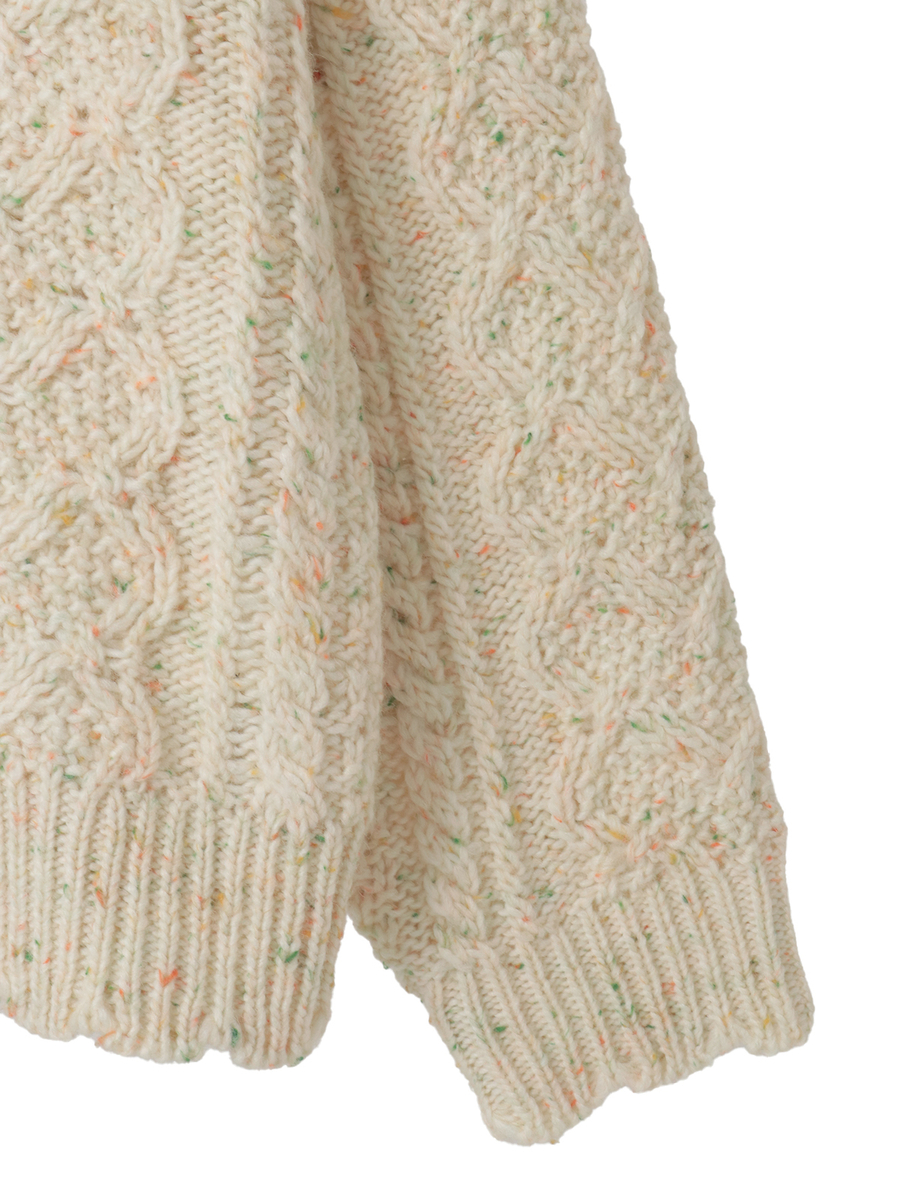 バラモチーフ付き丸ヨークニットカーディガン 詳細画像 ソライロ 5