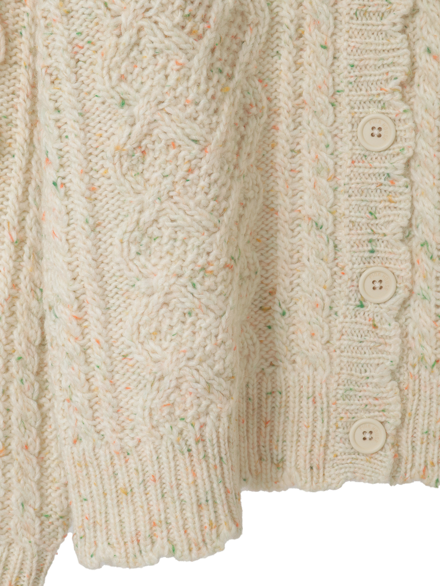 バラモチーフ付き丸ヨークニットカーディガン 詳細画像 ソライロ 6