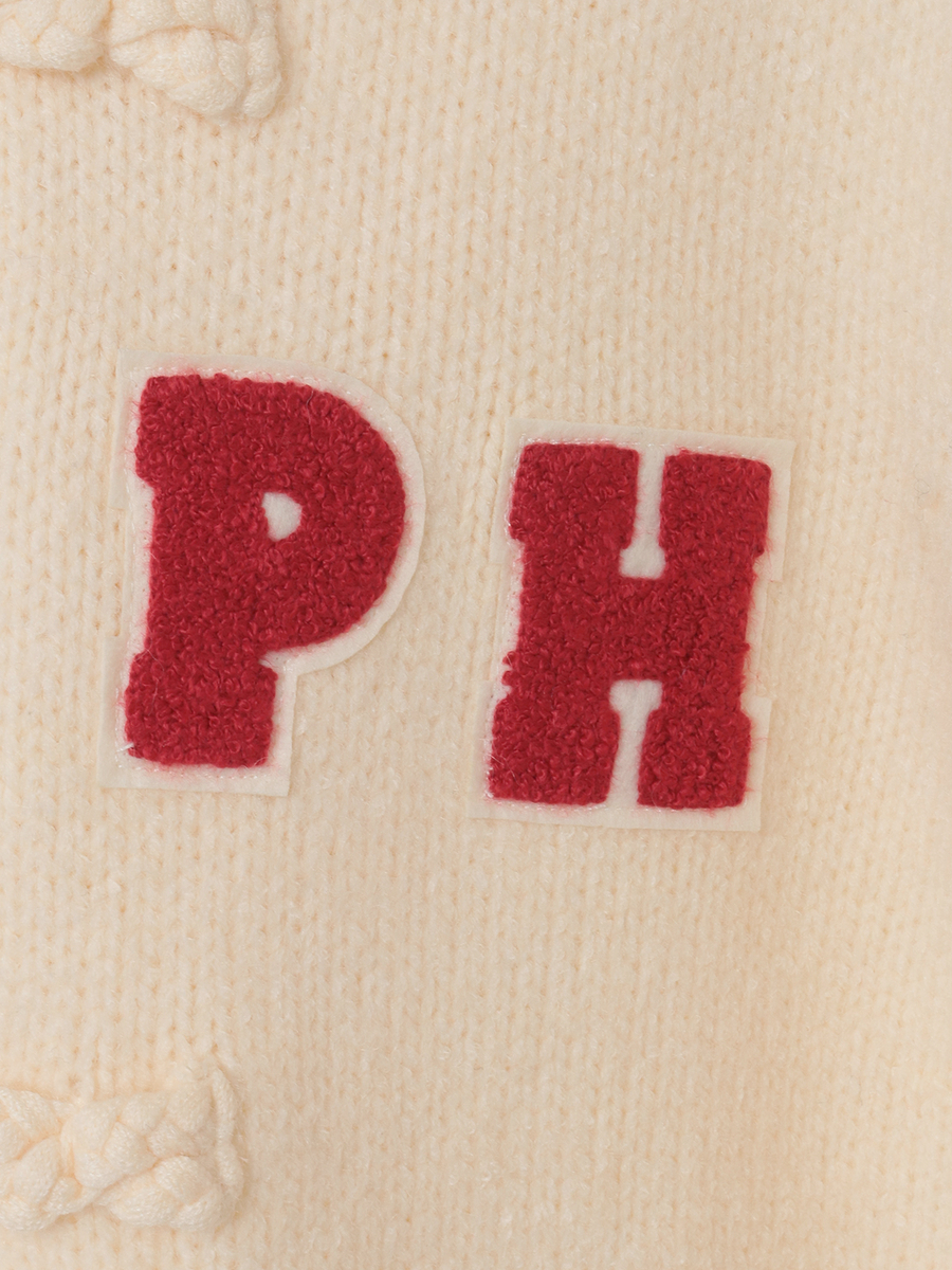PHロゴワッペン付きフードニットカーディガン 詳細画像 ショコラ 10