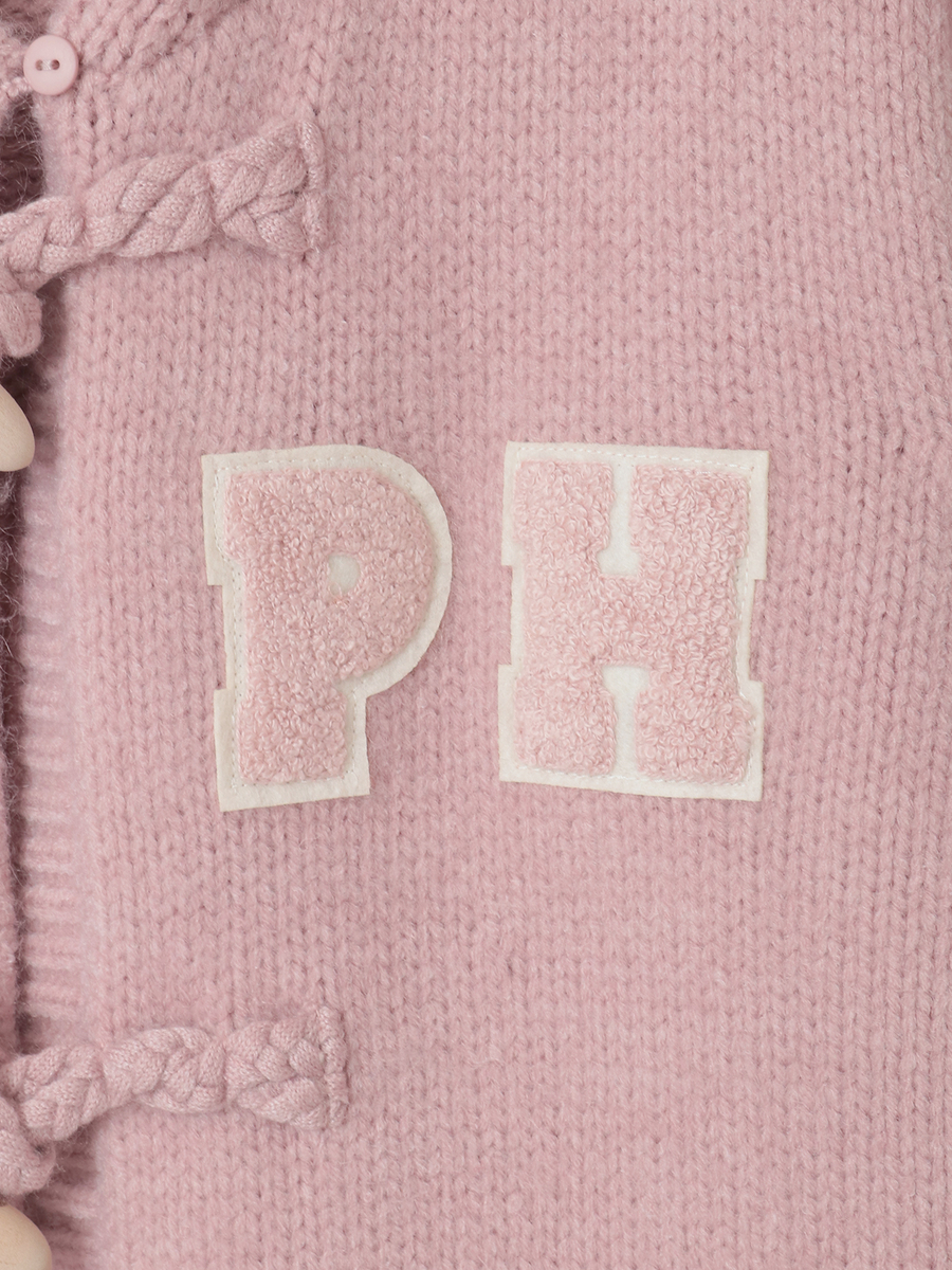 PHロゴワッペン付きフードニットカーディガン 詳細画像 ショコラ 15