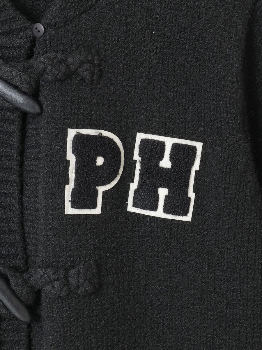 PHロゴワッペン付きフードニットカーディガン 詳細画像 ショコラ 19