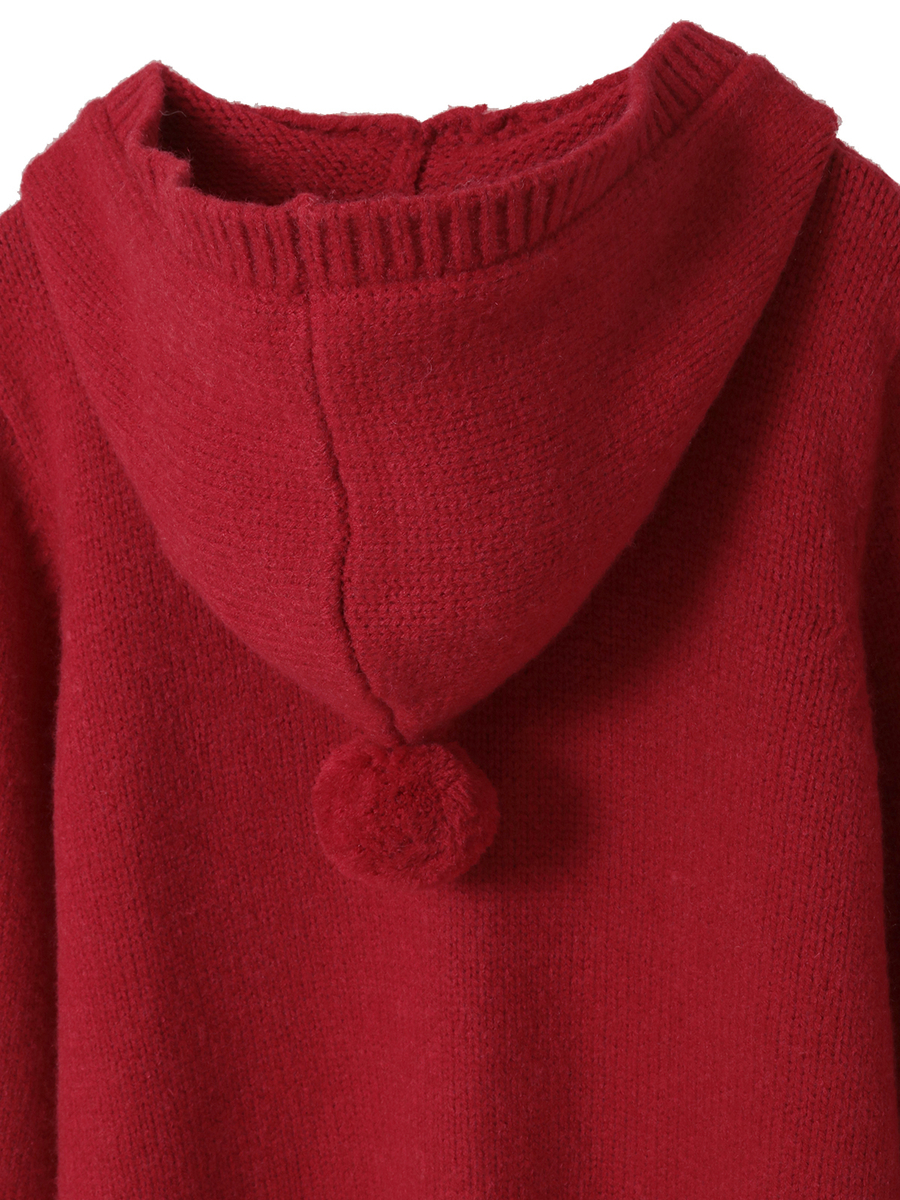 PHロゴワッペン付きフードニットカーディガン 詳細画像 ショコラ 4