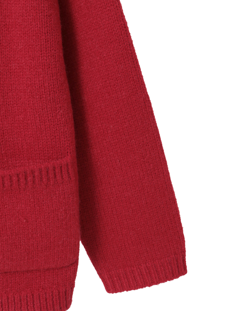 PHロゴワッペン付きフードニットカーディガン 詳細画像 ショコラ 5