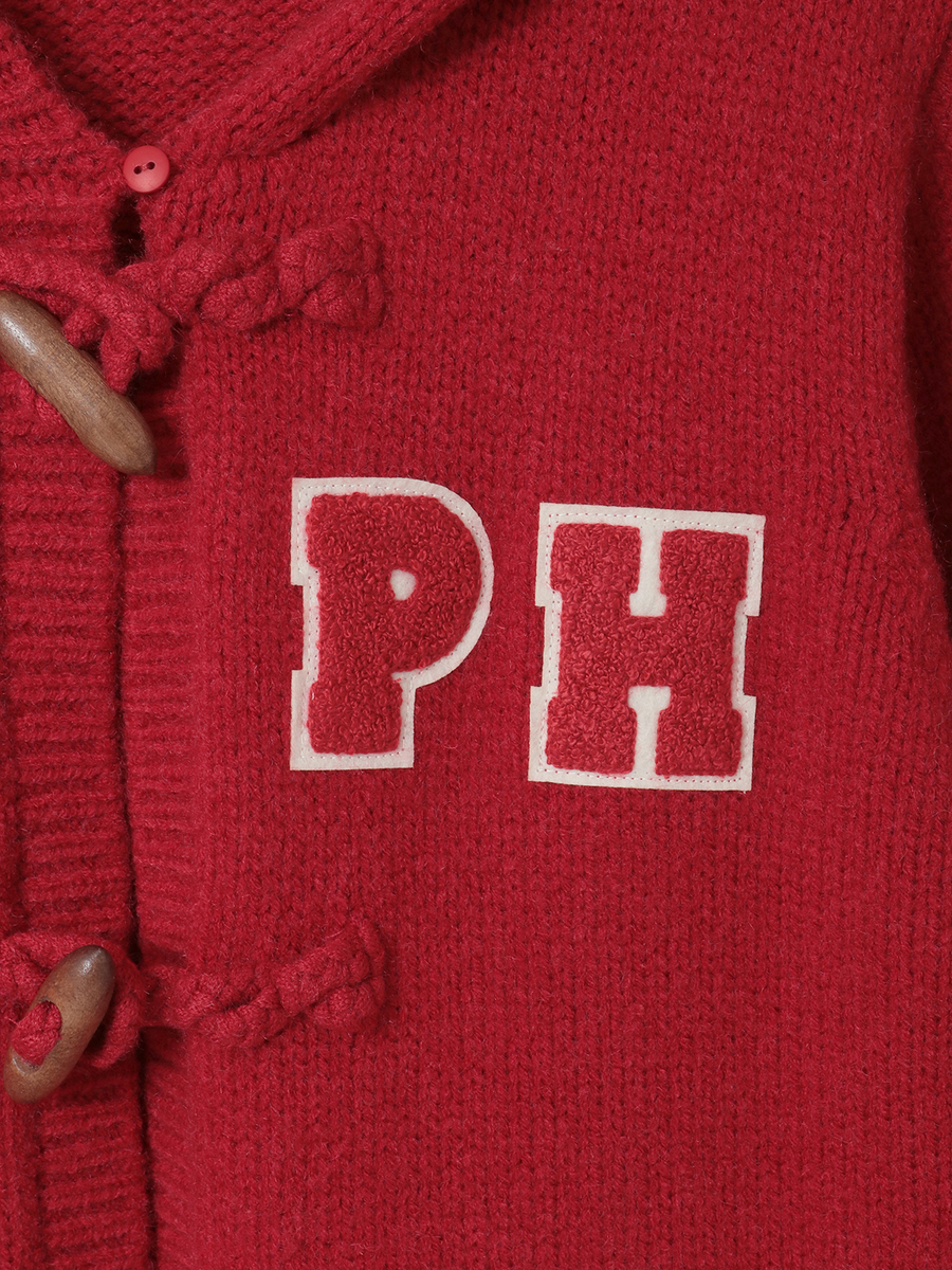 PHロゴワッペン付きフードニットカーディガン 詳細画像 ショコラ 7