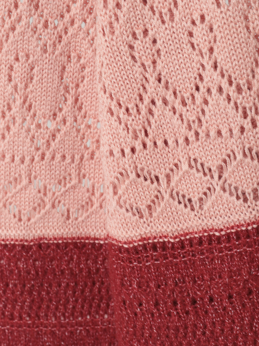 モチーフ付き透かし柄ニットカーディガン 詳細画像 ブルー系 7