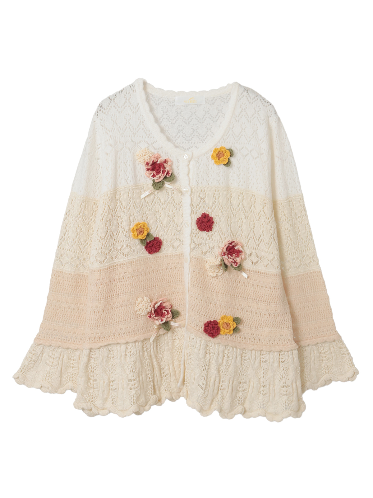 モチーフ付き透かし柄ニットカーディガン｜ピンクハウスオフィシャル